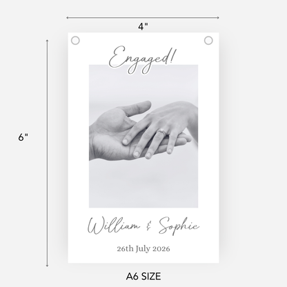 Black and White Smaller Photo Engagement or Wedding Bunting -  S200