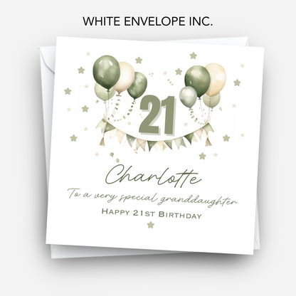 Personalised Birthday Card for Any Age - 18th, 21st, 30th etc - C524