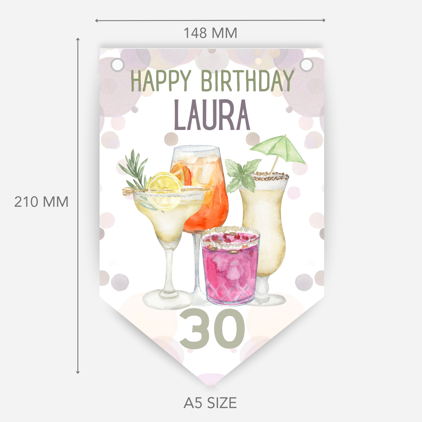 Cocktail Party Birthday Bunting - B140