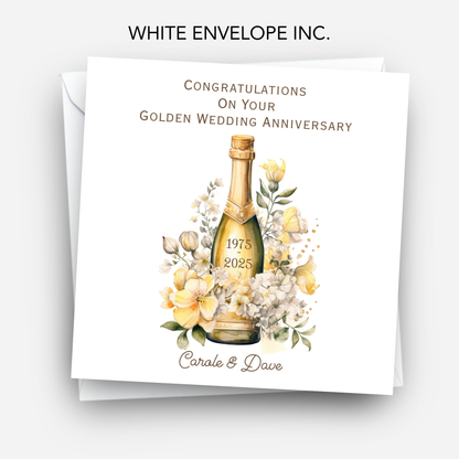 Golden- 50th Wedding Anniversary Card - C675