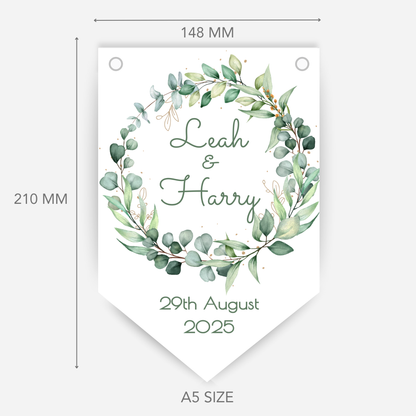 Engagement Or Wedding Greenery Bunting - B105