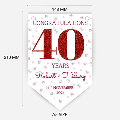 Ruby Wedding Anniversary Bunting - B242