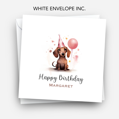Party Dachshund Birthday Card - C527
