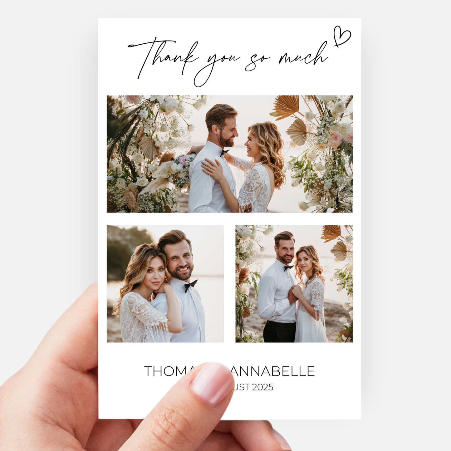 Wedding Thank You Cards (Pack of 10) - T03