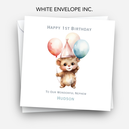 Party Teddy Birthday Card - C539