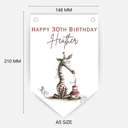 Whimsical Funny Animal Birthday Bunting - For Any Age – B200