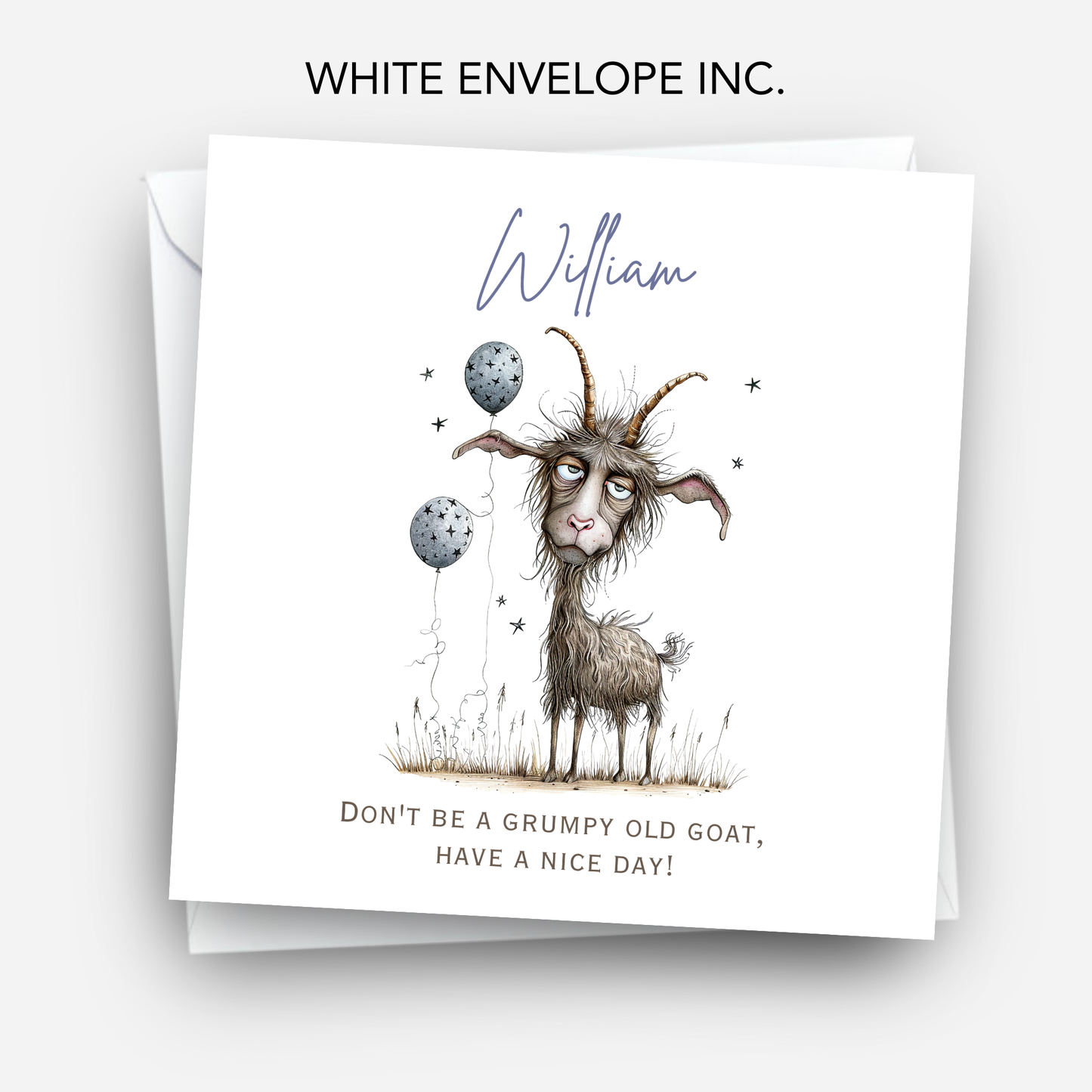 Funny Grumpy Goat Birthday Card - C570