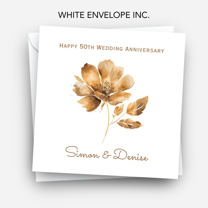 Golden- 50th Wedding Anniversary Card - C686
