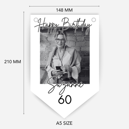 Black & White Birthday Photo Bunting - B267