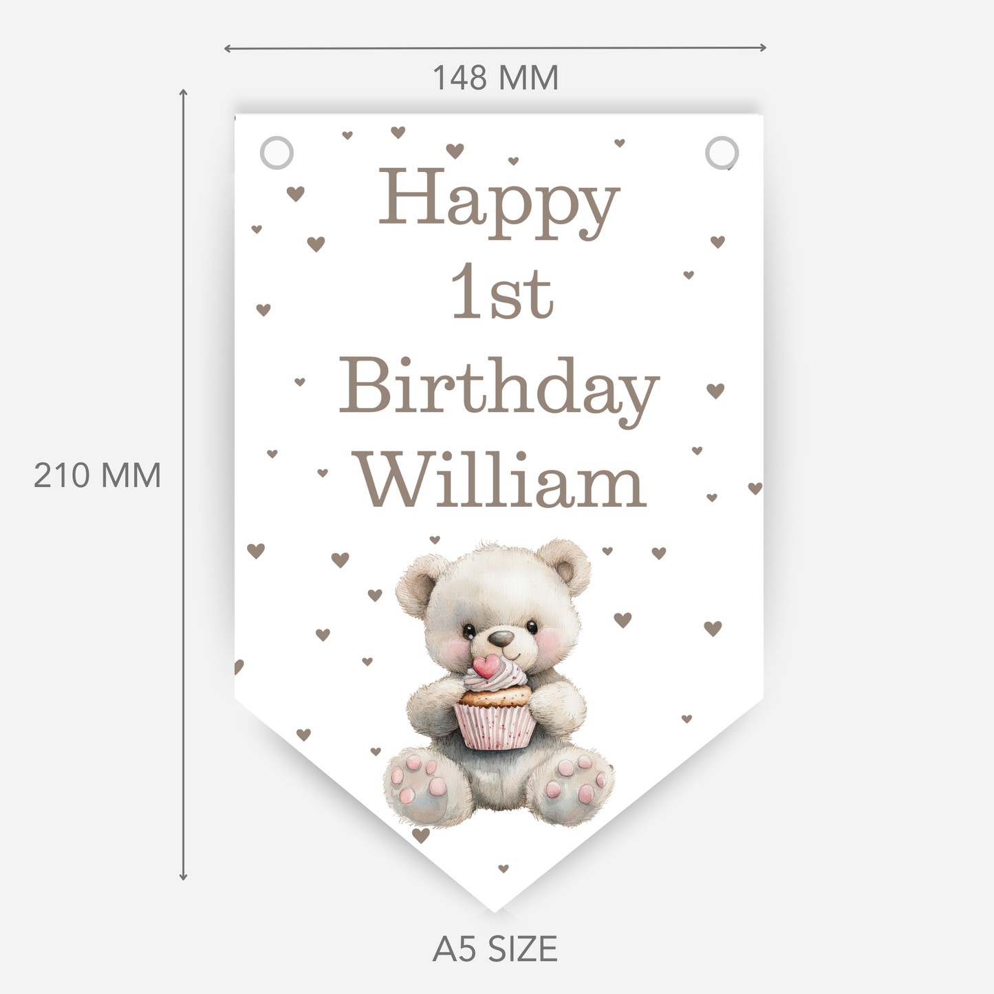 Cute Teddy 1st Birthday Bunting - B142