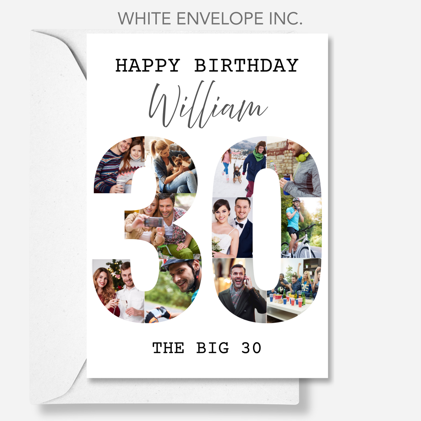 The Big 30 Photo Collage Birthday Card - PC03