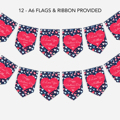 Floral Valentine's Day Bunting - S185V