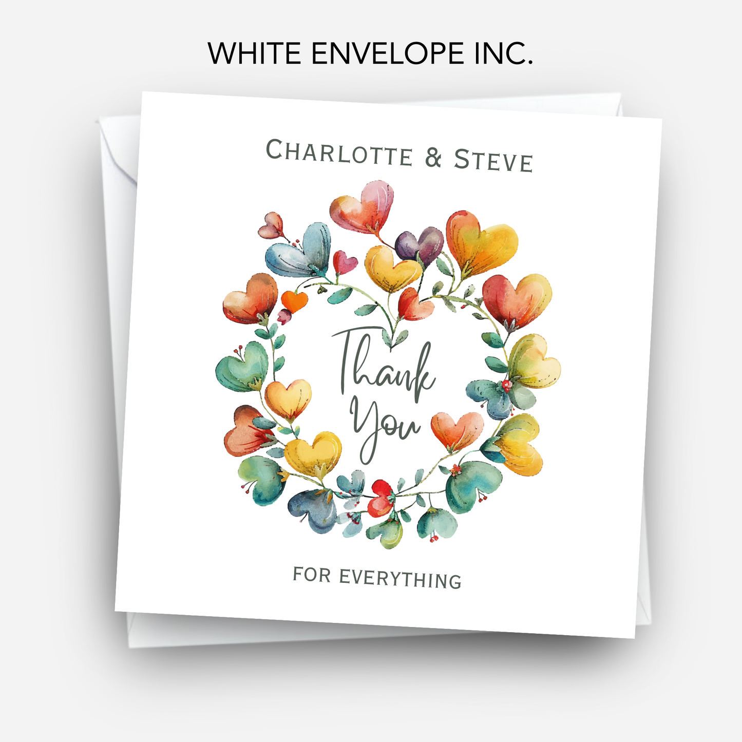 Thank you Card With A Heart Design - C823