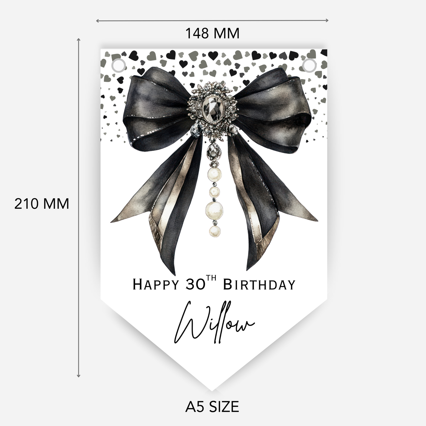 Elegant Black Bow Bunting - B264