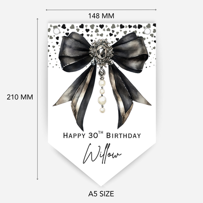 Elegant Black Bow Bunting - B264