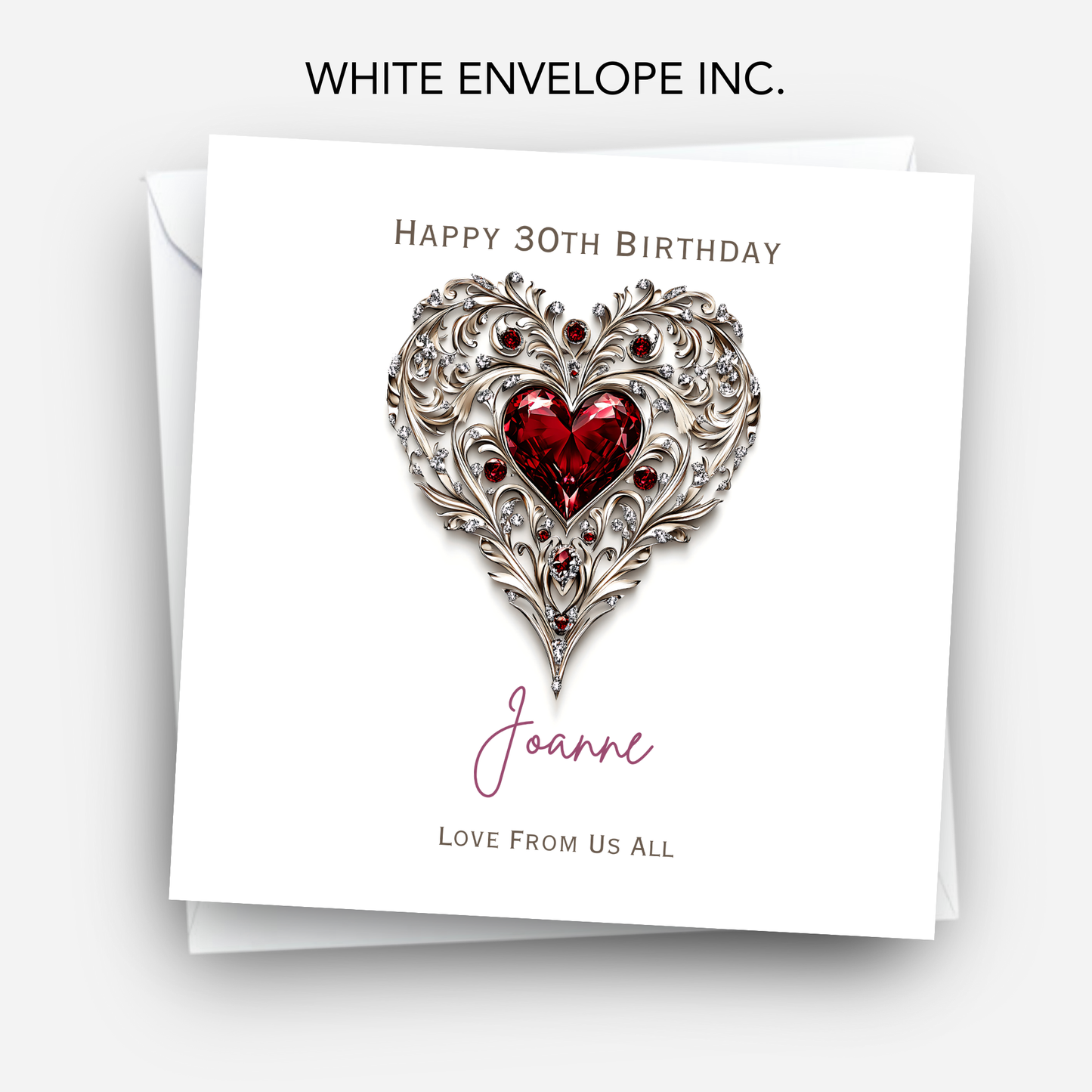 Jewelled Heart  Birthday Card - C620