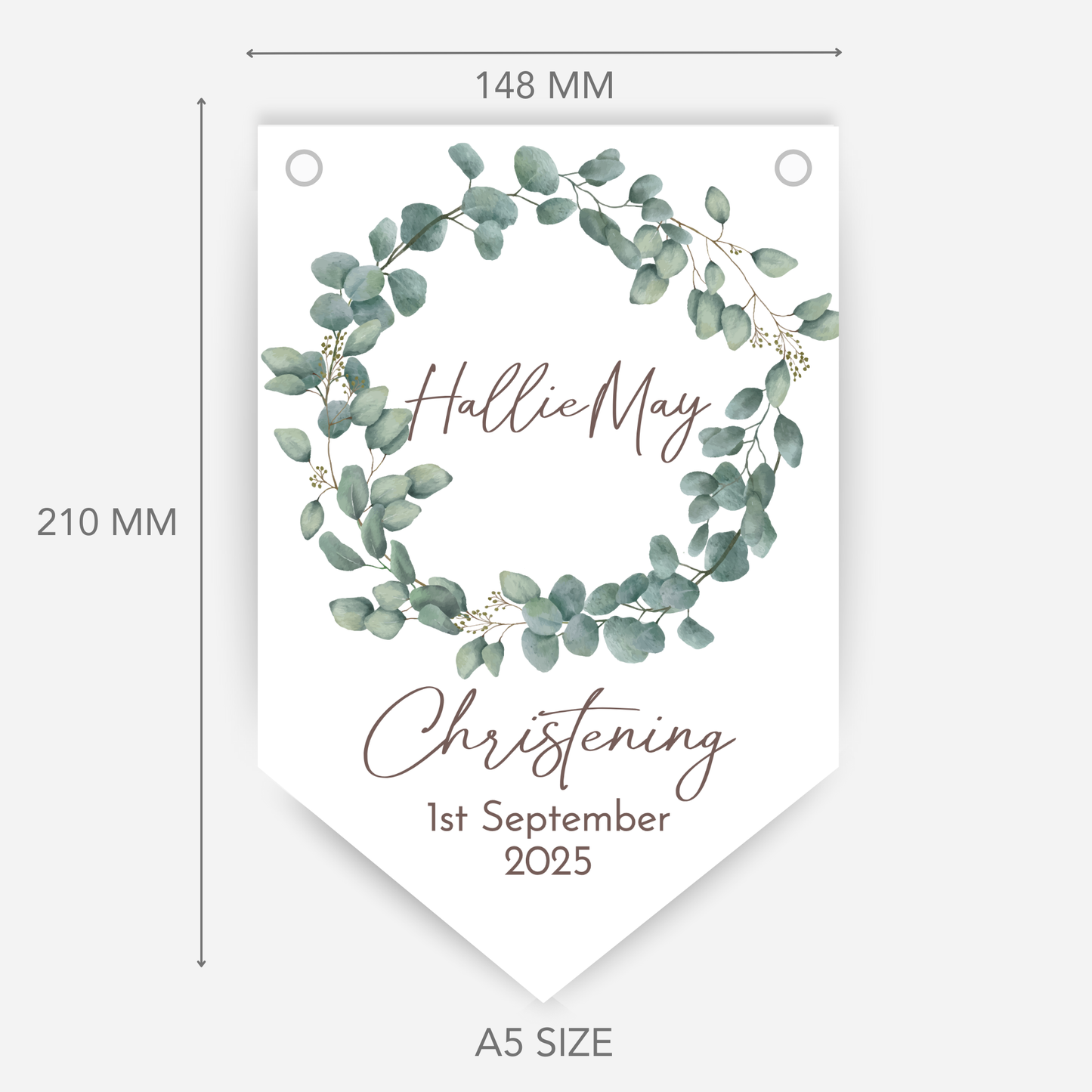 Christening or Baptism Foliage Bunting - B107