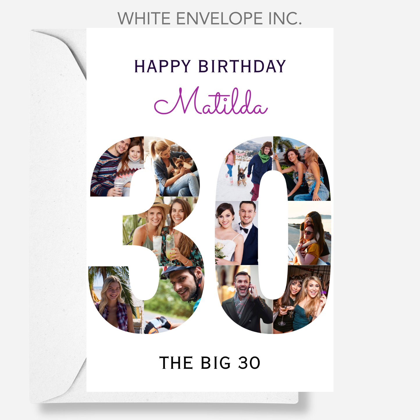 The Big 30 Photo Collage Birthday Card - PC51