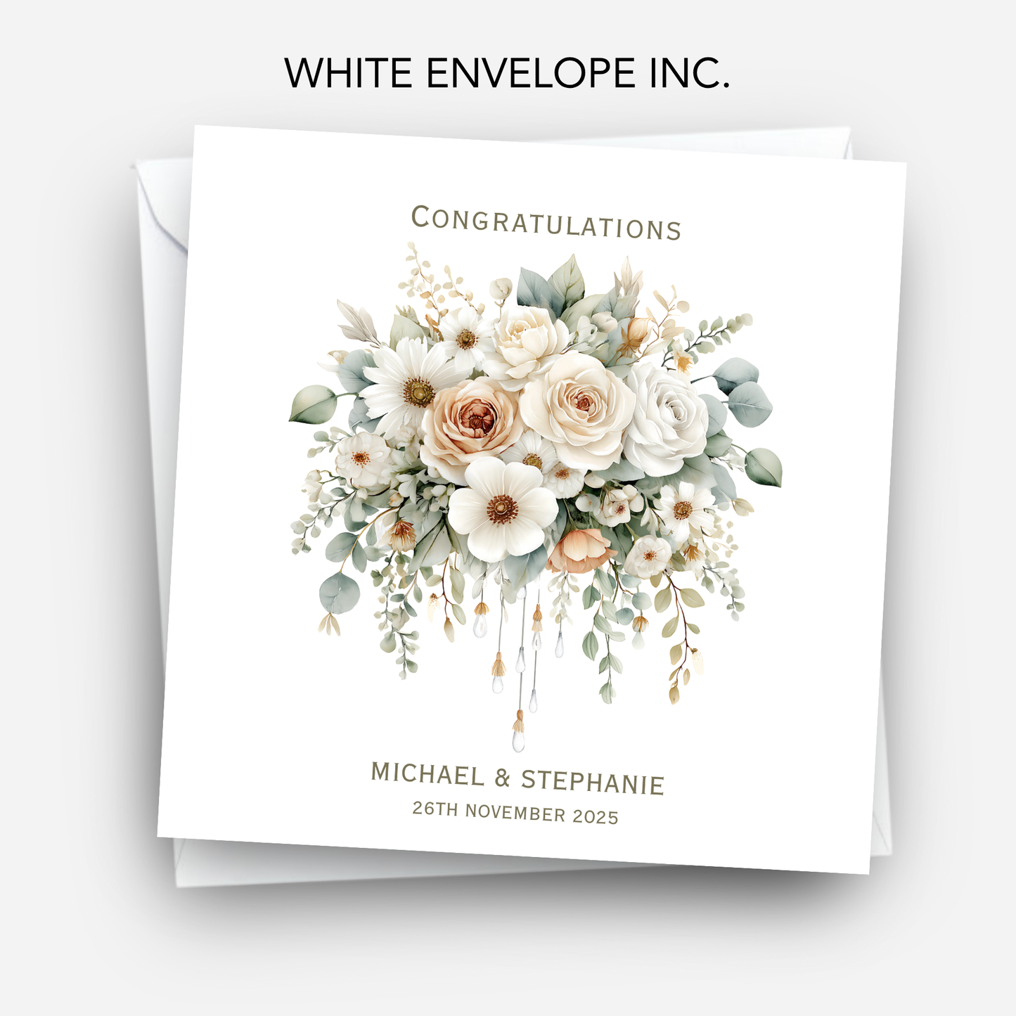 Lovely Floral Wedding Card - C689