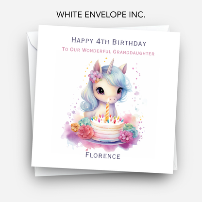 Cute Unicorn Birthday Card - C595