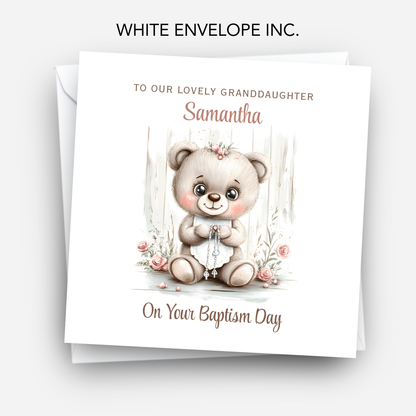 Christening or Baptism Teddy Card - C543