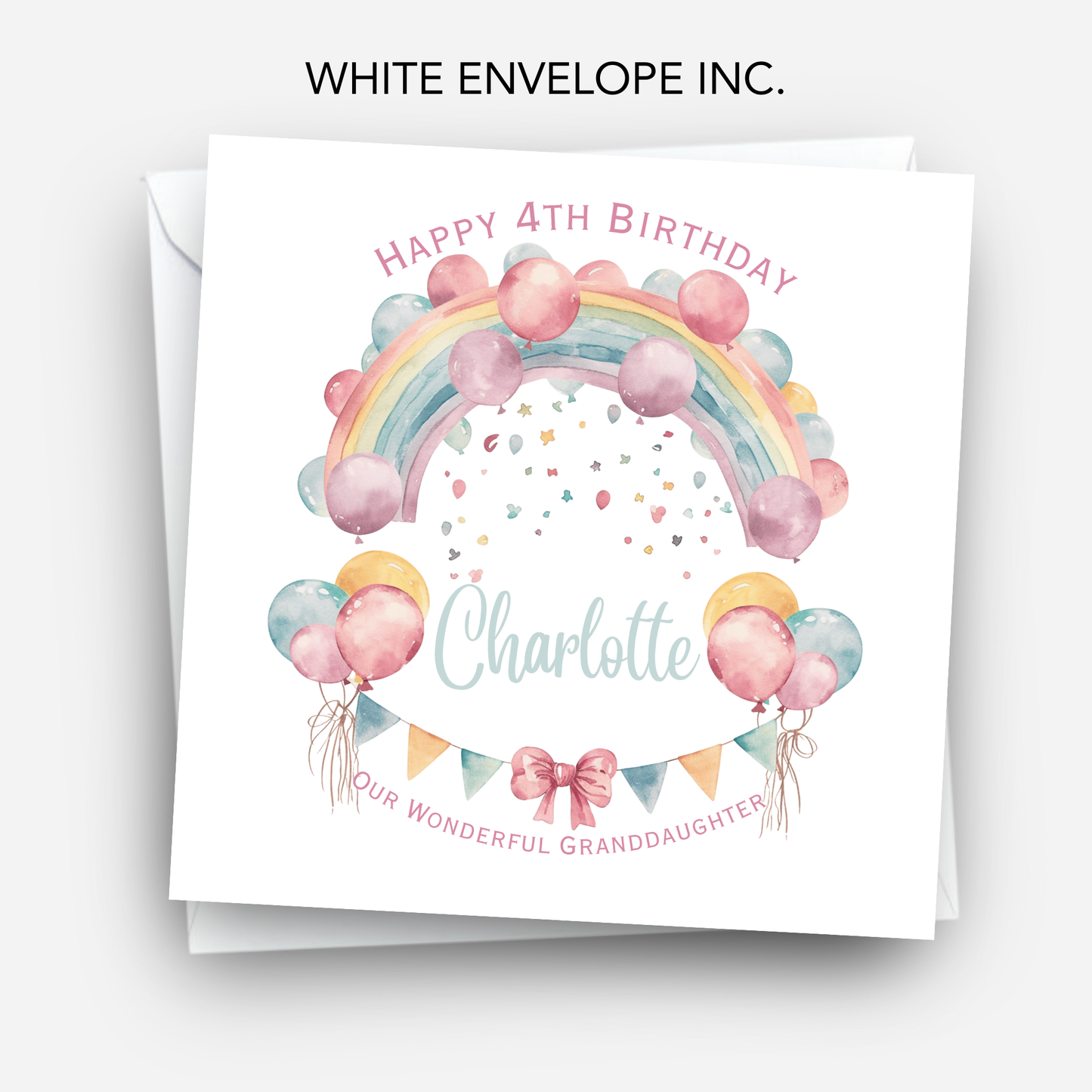 Rainbow and Balloons Birthday Card - C605