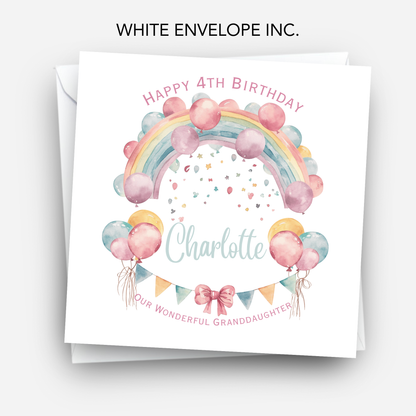 Rainbow and Balloons Birthday Card - C605