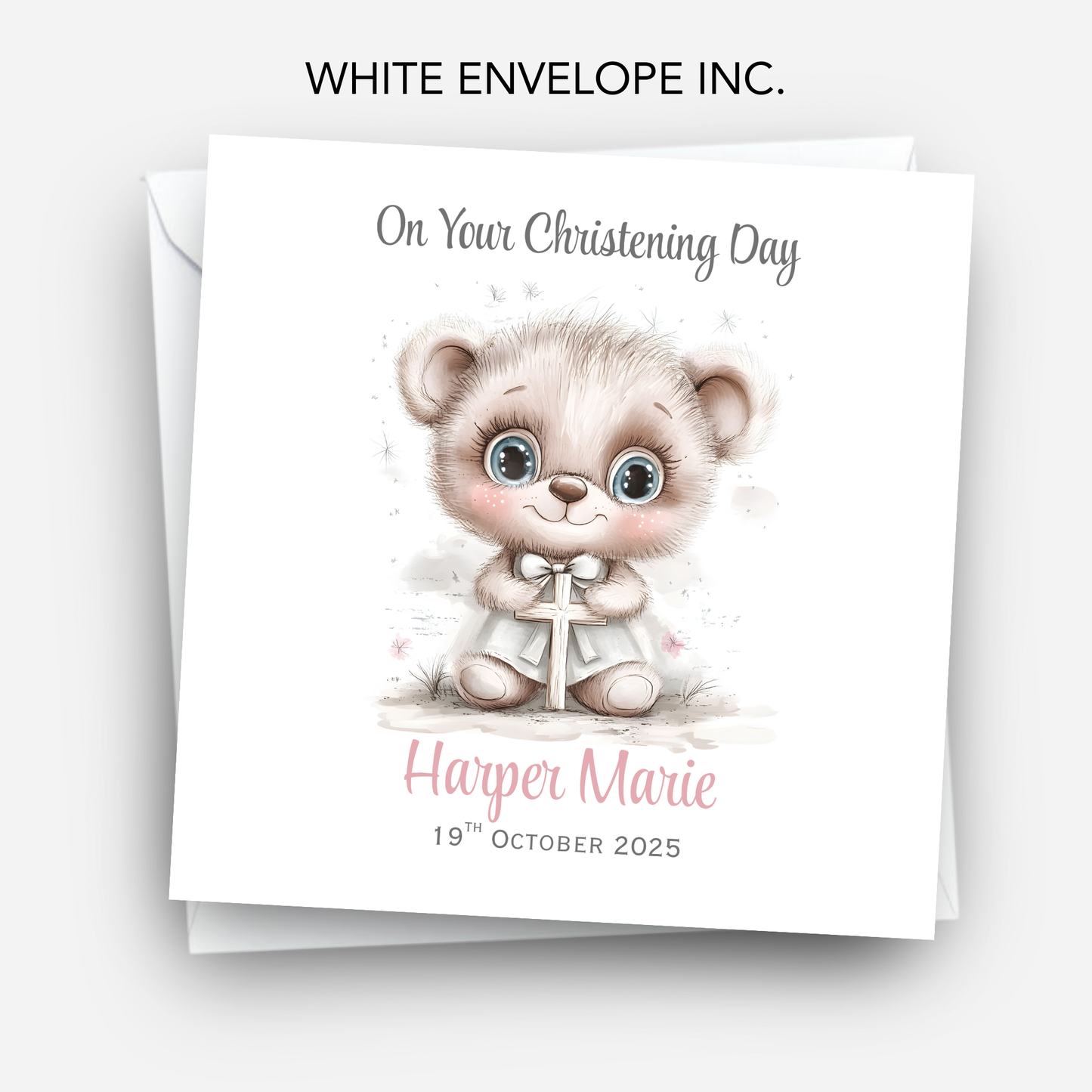 Christening or Baptism Teddy Card - C547