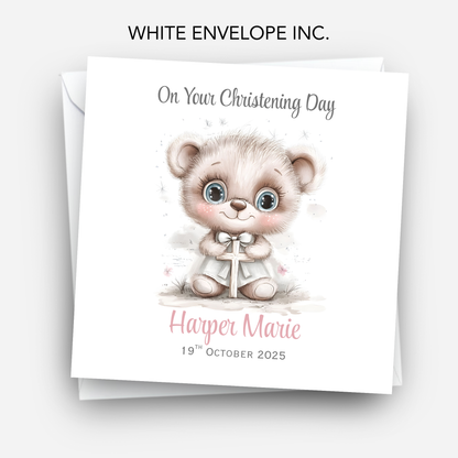 Christening or Baptism Teddy Card - C547