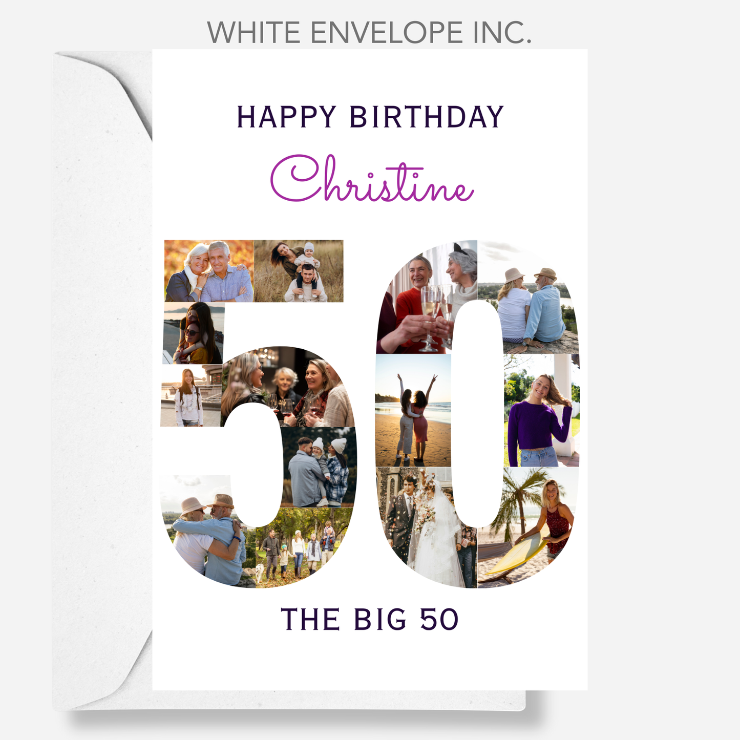 The Big 50 Photo Collage Birthday Card - PC45