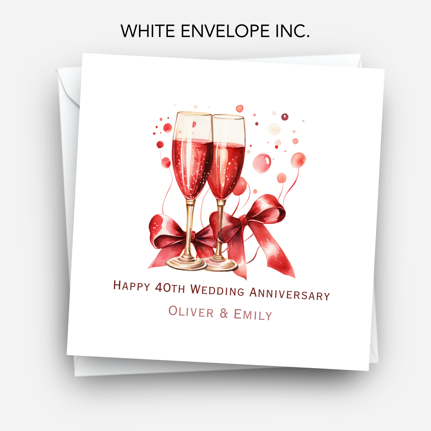 Ruby 40th Wedding Anniversary Card - C642