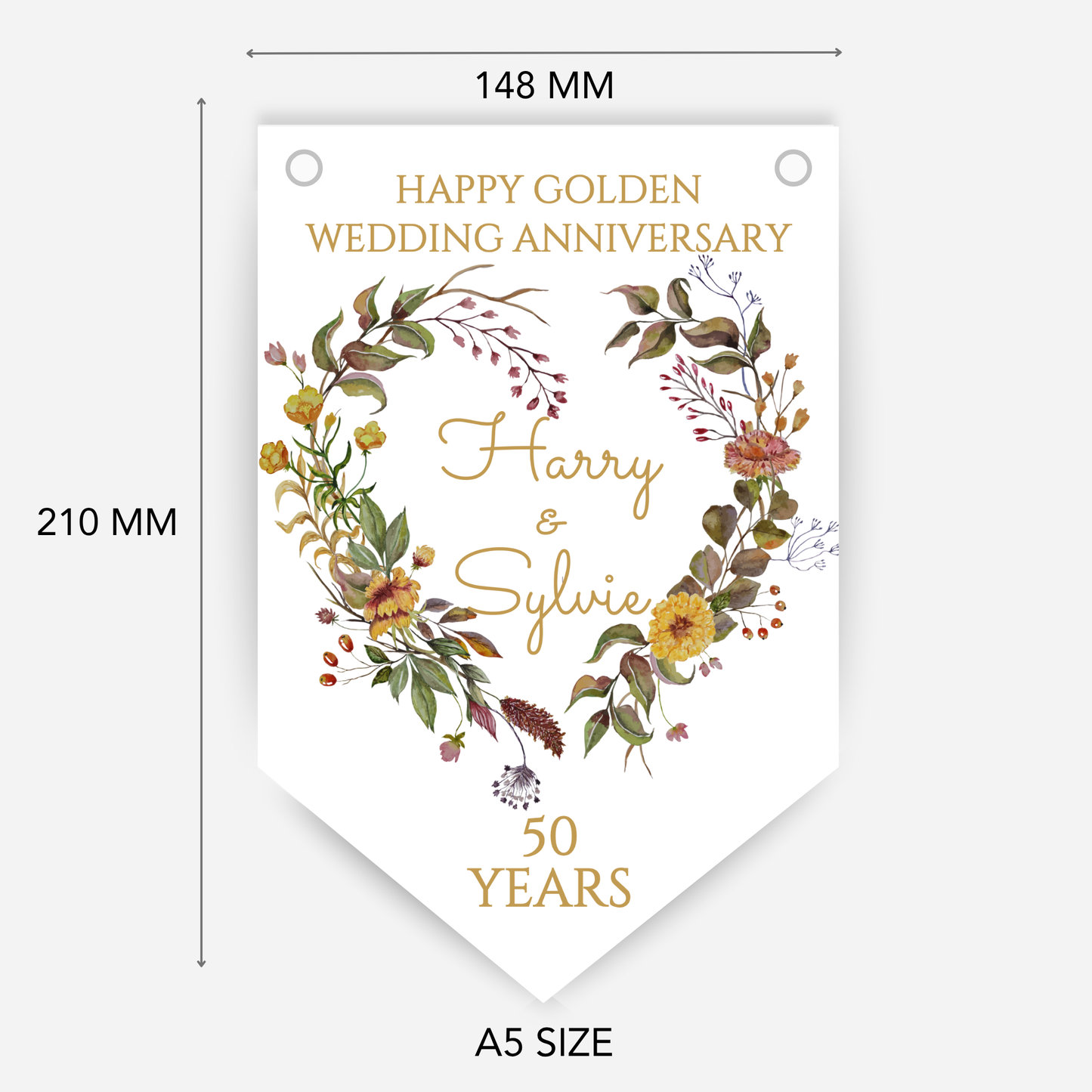 Golden Wedding Anniversary Bunting - B228