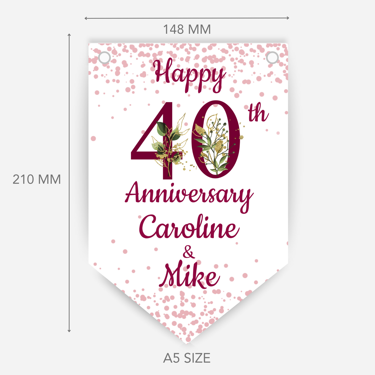 Ruby Wedding Anniversary Bunting - B104