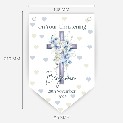 Christening or Baptism Cross Bunting - B161