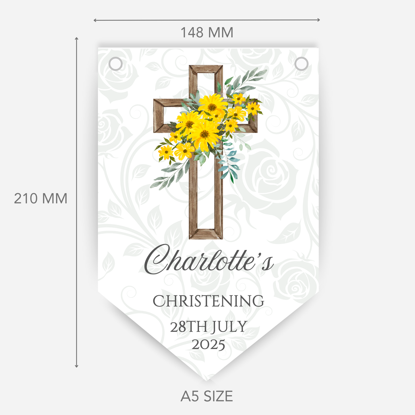 Christening or Baptism Cross Bunting - B116