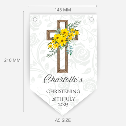 Christening or Baptism Cross Bunting - B116