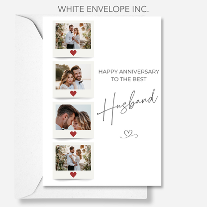 Anniversary or Birthday Photo Card  -  4 Photo Memories Collage - PC10