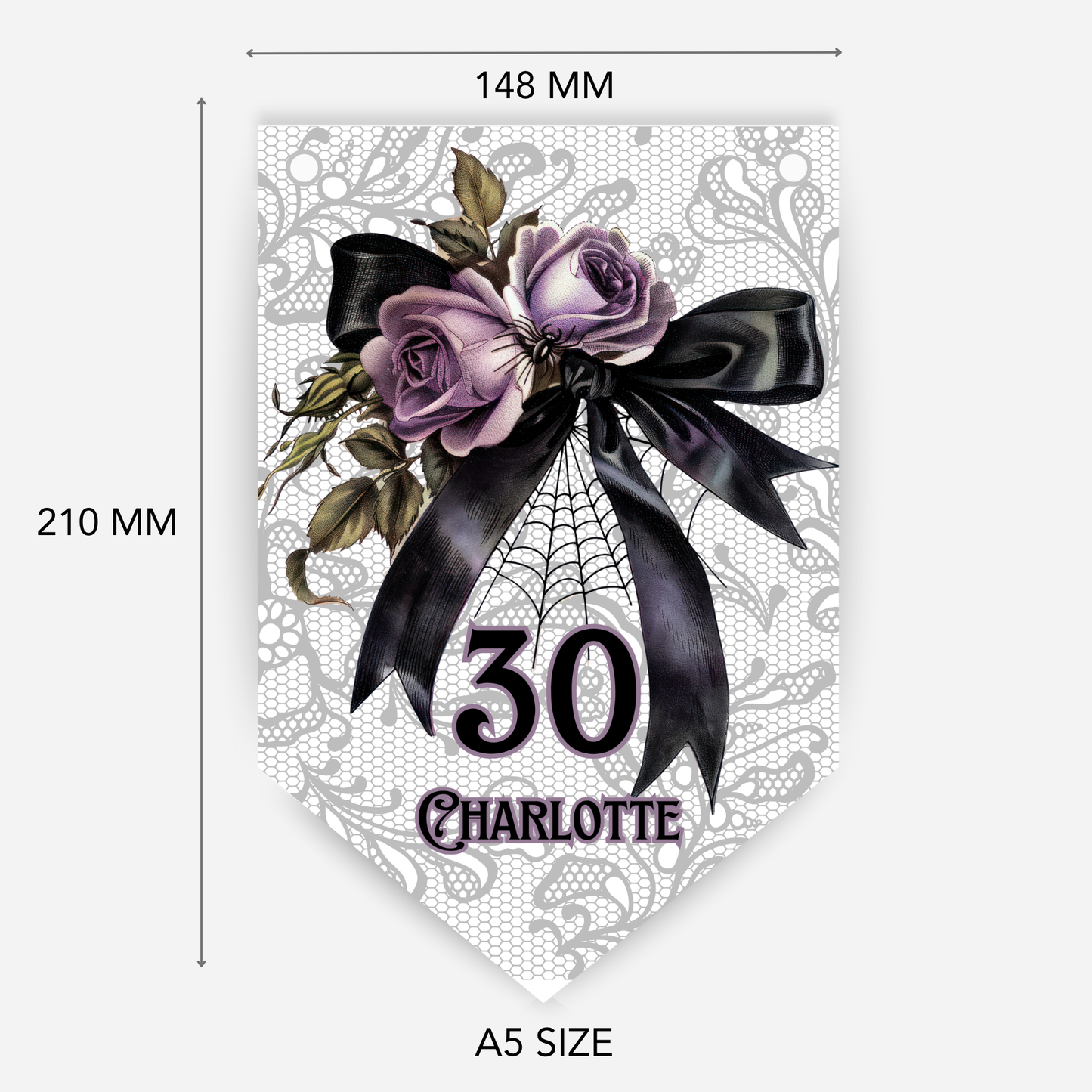 Gothic Black Lace and Bow Bunting - B263