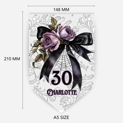 Gothic Black Lace and Bow Bunting - B263