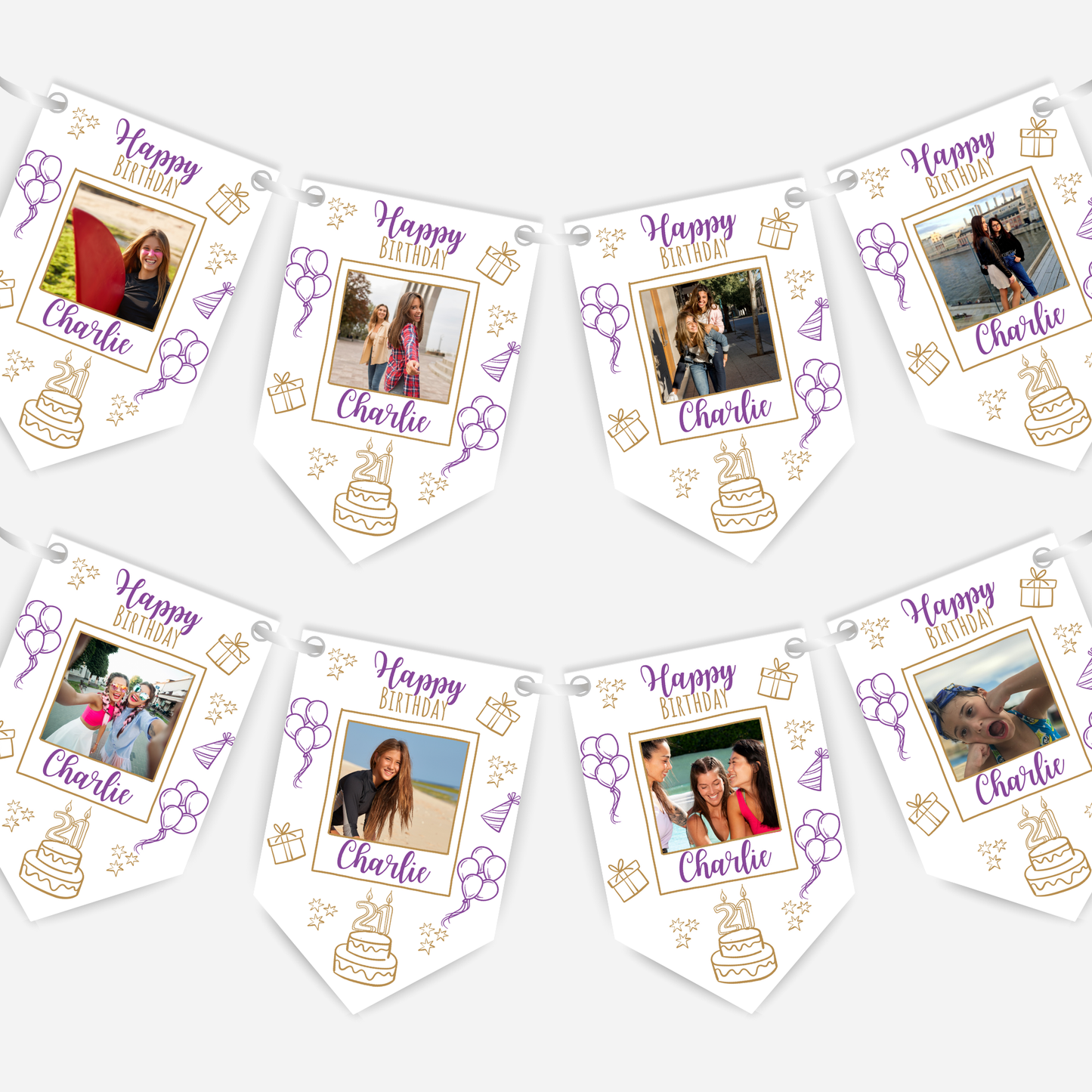 Doodle & Fun Birthday - Colour Photo's Bunting - B191