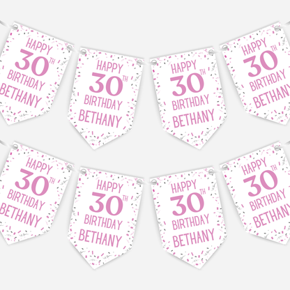 Party Style Any Age Birthday Bunting - B101