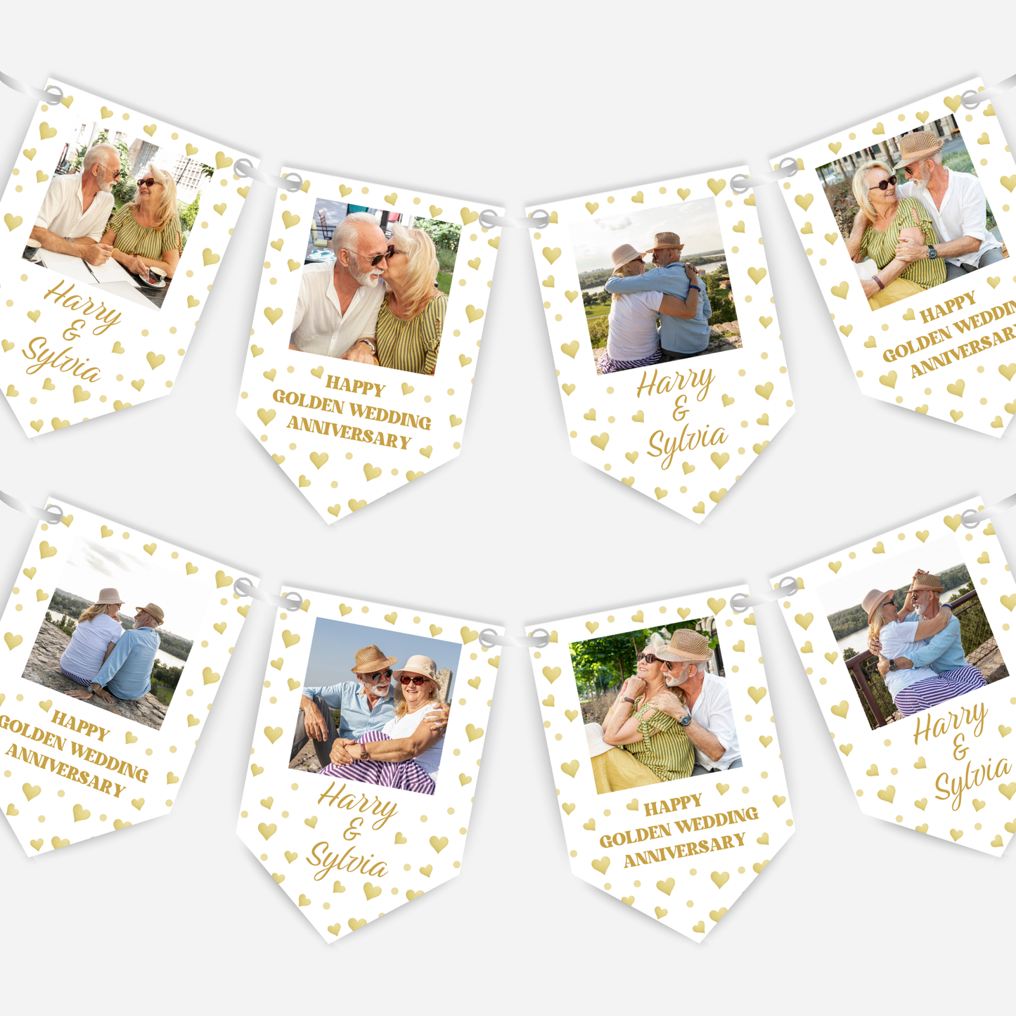 Golden Wedding Anniversary Photo Bunting - B181