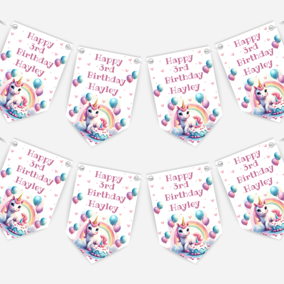 Cute Unicorn & Balloons Bunting - B121