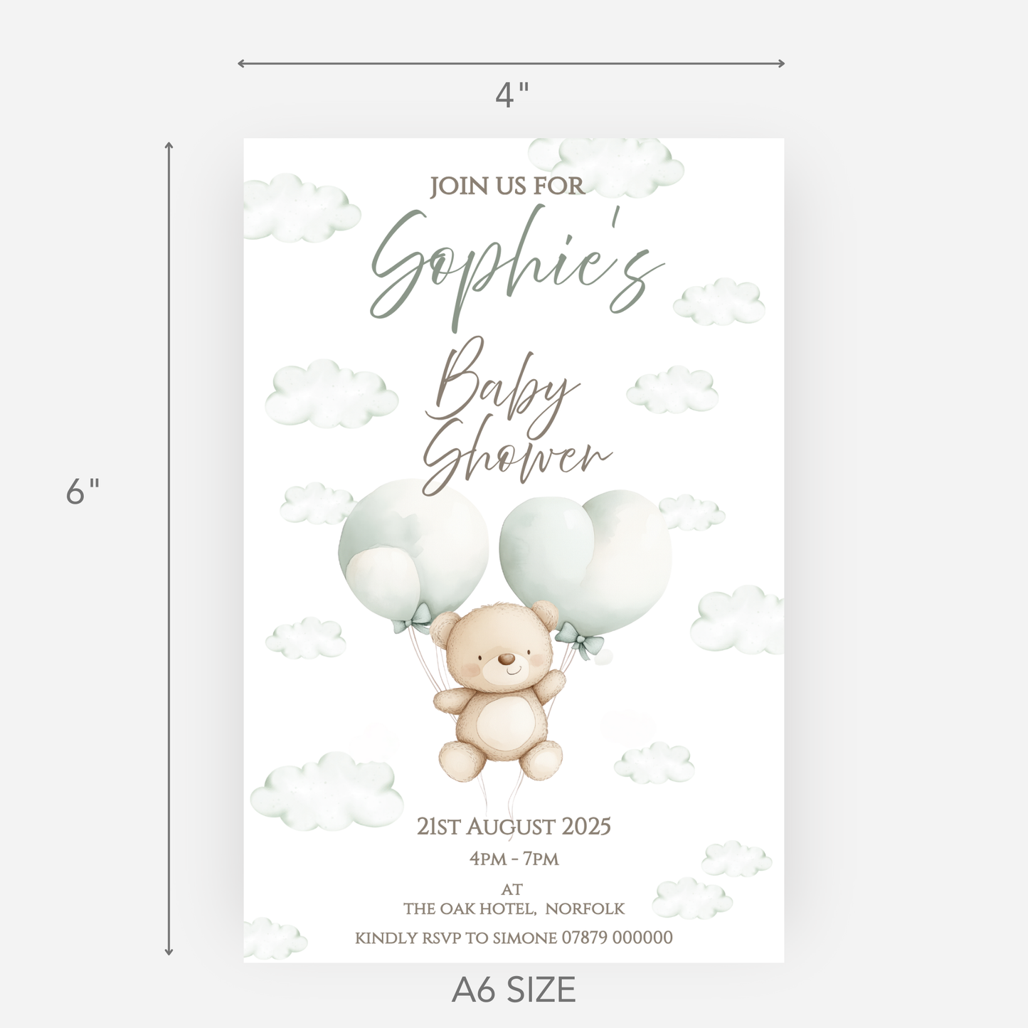 Teddy Baby Shower Invitation (Pack of 10 ) - P133