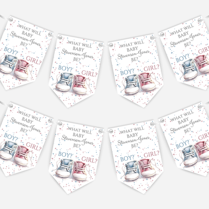 Modern Gender Reveal Bunting - B145