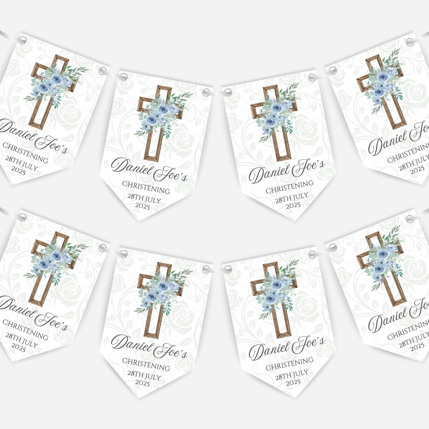 Christening or Baptism Cross Bunting - B109