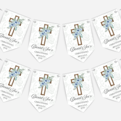 Christening or Baptism Cross Bunting - B109