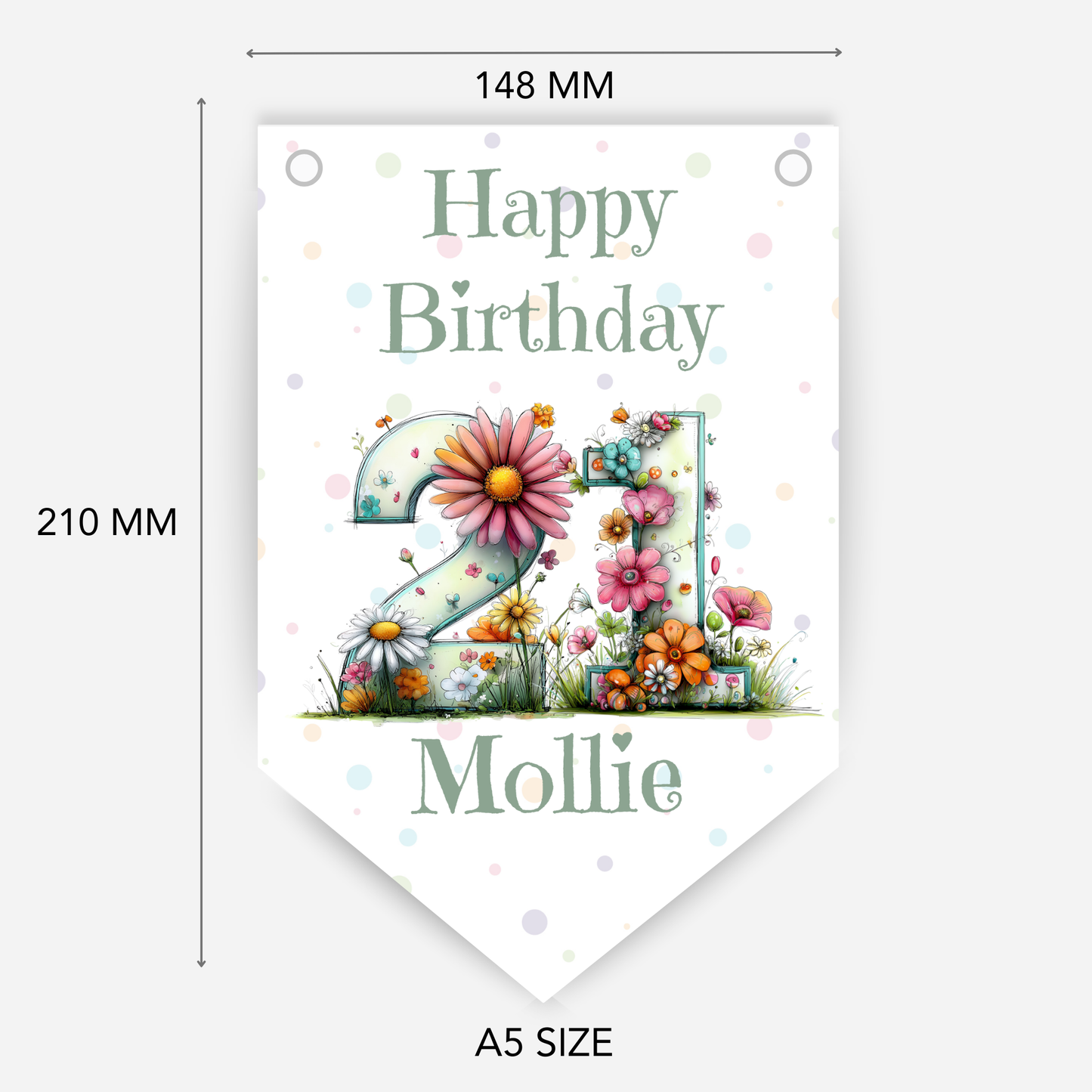 Quirky Floral Any Number Bunting – Party Banner – Party Decoration - B285