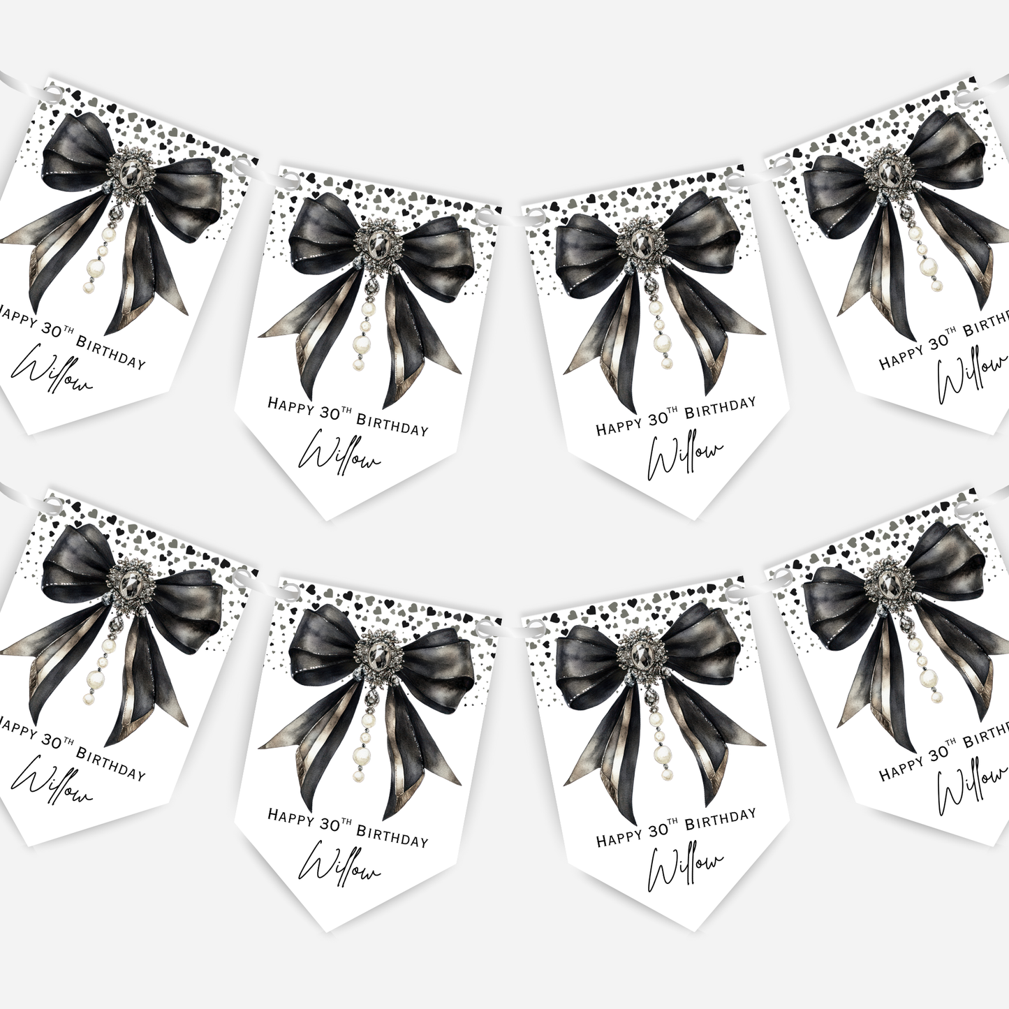 Elegant Black Bow Bunting - B264