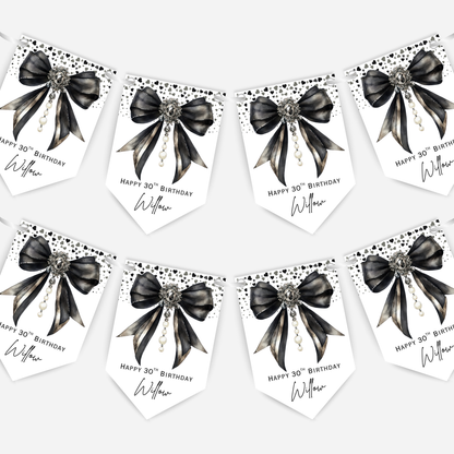 Elegant Black Bow Bunting - B264
